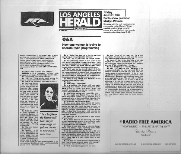 Radio Free America, 1983. 