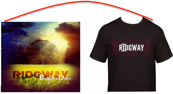 Black "Ridgway" Logo 3 Color T-Shirt + Physical CD