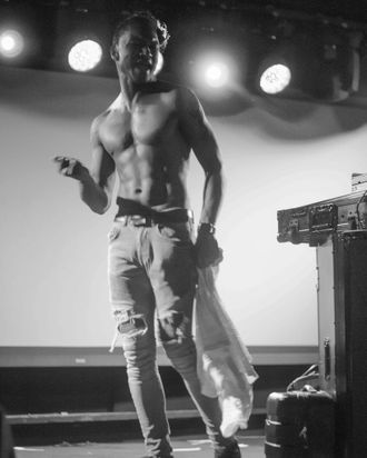 Julio Caezar has a body to show during a performance in NYC