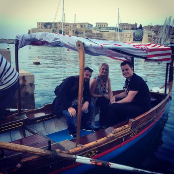 Entering the backstage by boat in Malta - 2019
