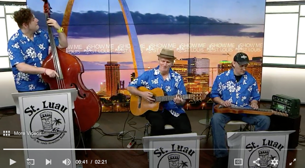 St. Luau performed LIVE on Show Me St. Louis on Channel 5 KSDK. (from left to right - Justin DiCenzo on Bass, Dave Black on Guitar, and Troy Brenningmeyer on Lap Steel.