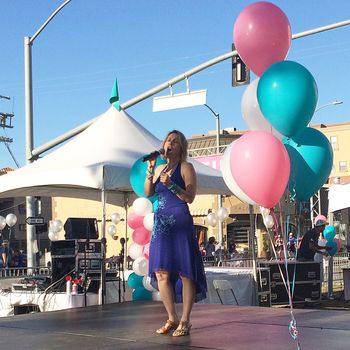 Patricia Bahia singing Why We Walk at Kickin' Cancer 5K, Los Angeles, CA September 2015
