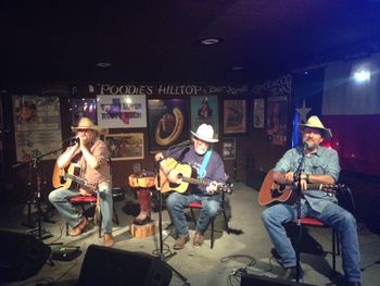 L to R: WC Jameson, Richard Dobson, & Chuck Hawthorne at Poodie's Spicewood, TX
