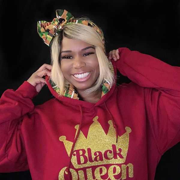 Black Queen African Hoodie - Burgundy