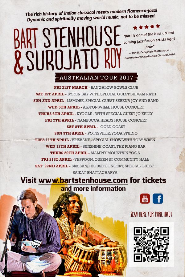 April 2017 Australian Tour with tabla player Surojato Roy (India)