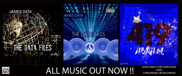 Check out the New James Data Project "The Data Bass" and Single out now, featuring Hastyle Rhymes,  JCF, and also the Abra M Single "419" produced by James Data and the second installment of The Data Files Vol 2. all available now!!