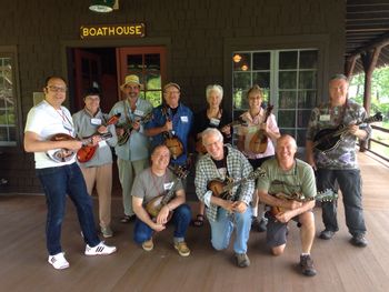 Mandolin students at the Wernick Methid Silver Bay a Bluegrass Jam cam, June 2015. Teaching with Gilles Rezard.
