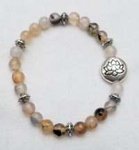 Rutilated Agate Lotus Bracelet (sm bead - style 2)