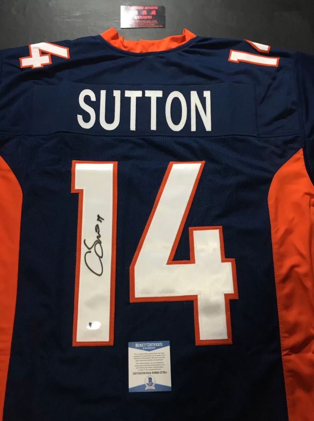 Broncos Jersey donated by Bryan Miller.