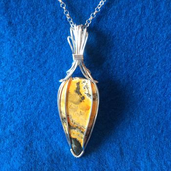 Bumblebee Jasper in silver (wrap inspired by Kay's Gemstone Creations)
