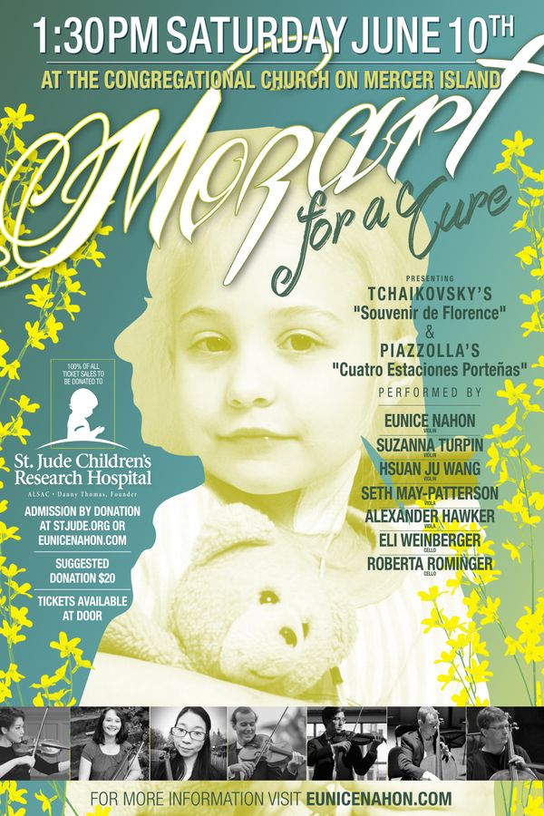 Join Mozart for a Cure and a wonderful cast of guest musicians for an electrifying performance of Tchaikovsky's Souvenir de Florence and Piazzolla's Las Cuatro Estaciones Porteñas!  All proceeds to St Jude Children's Research Hospital!  Visit StJude.org for a ticket: http://fundraising.stjude.org/site/TR?px=4379029&fr_id=75041&pg=personal 