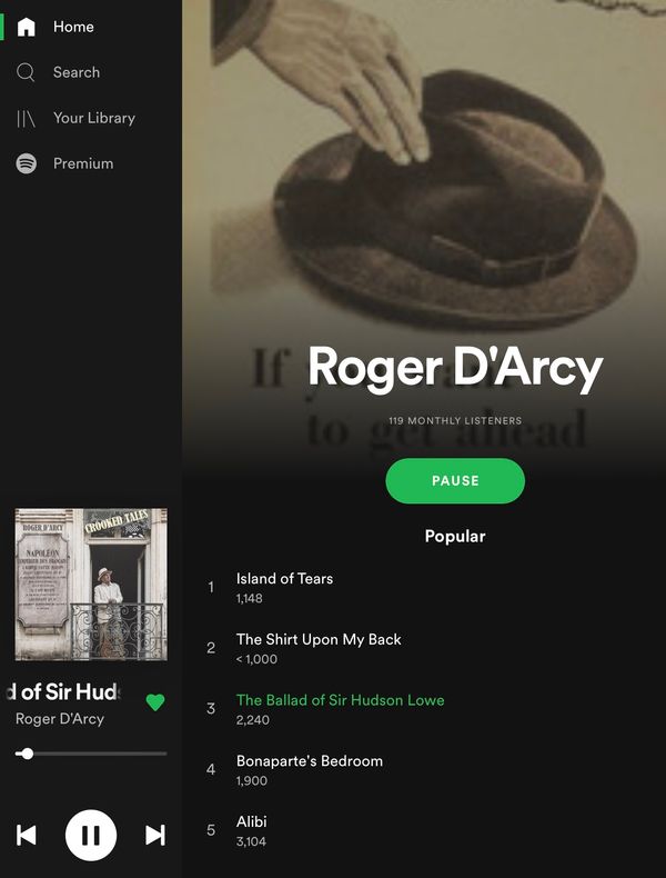 Follow and Stream Roger D'Arcy on Spotify