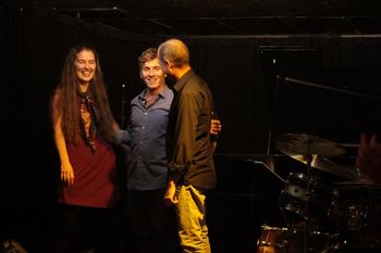 Lara Driscoll Trio at Cafe Resonance: Lara Driscoll (piano), Remi-Jean LeBlanc (bass), Dave Laing (drums), Paris Favilla & Ruthie Pytka-Jones (photo)  8/18/16
