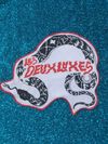 White Snake Hand-Sewn Motorcycle Patch