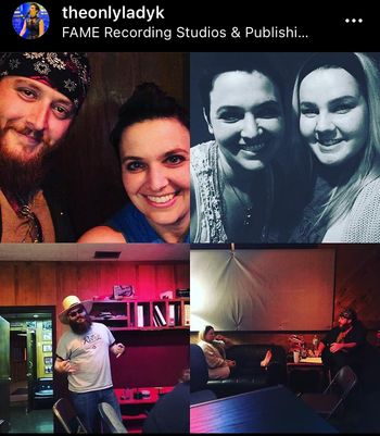 With Dew Pendleton, John Gifford III and Shelby Brown at FAME Studios during the production of "Angel's Sin"
