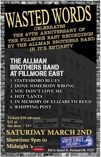 Wasted Words celebrates the Fillmore East Shows