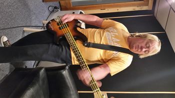 Keith Anderson laying down bass tracks
