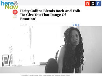 "Courageous...writing and singing Full Frontal."  NPR's Lisa Mullins asks Licity about rocking out, isolation, lumps, funerals, and the cello section.