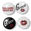 Custom set of 4 Greco pins!  1" in size.