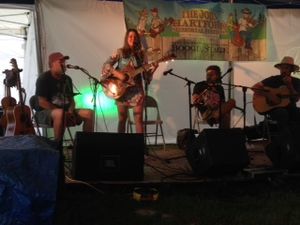 2018 JHMF 8 Story Songs- L to R, Ernie, Micahlan Boney, Mike Oberst and Cody Diekoff a.k.a. Chicago Farmer