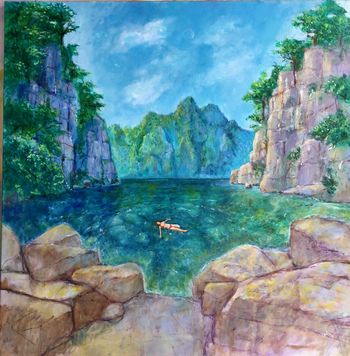 Serenity Pool - Oil on canvas 30 x 30" $700.
