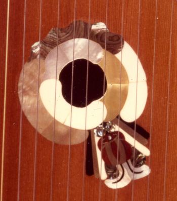 Moon Diver Inlay on custom zither, 1976
