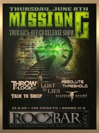 Mission G Album Release Party with Absolute Threshold, Throw Logic, Talk to Sheep, Lost in Lies and Blackened Desert!