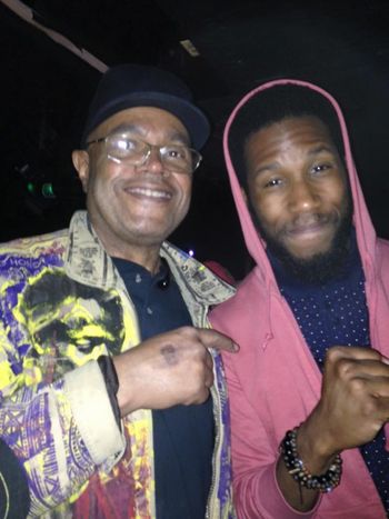 Master drummer Dennis Chambers with Cory Henry after Snarfy Puppy gig in MD
