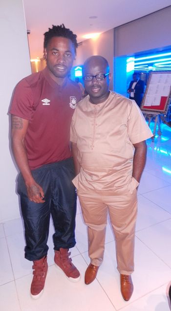 With Alex Song of West Ham United FC.
