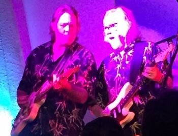 Deven Berryhill & Bob Berryhill in the hot lights at The Malibu Inn show 2017
