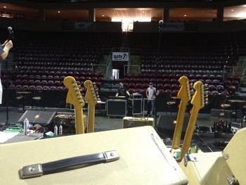 The Blonde Fender Amps and Fender guitars; great sound at the Toyota Center Arena
