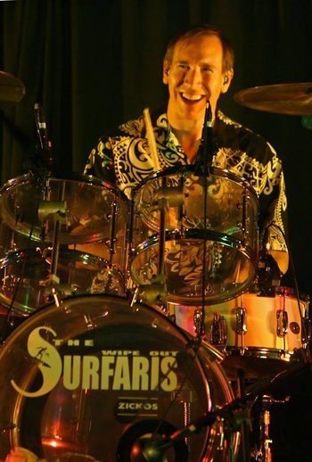 Joel having a great time playing drums in Prescott!

