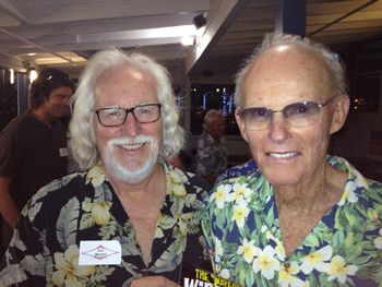 Bob with Hap Jacobs - Legendary surfer and surfboard shaper celebrating Hap's 50 years of shaping!
