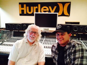 Bob with Greg Teal - Hurley Marketing Director- during the recording of the Hurley Sessions
