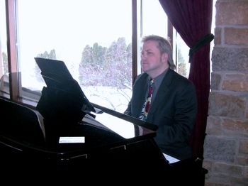 Jay Isaacson performs for a Christmas party at Tuckaway Country Club, Franklin, Wisconsin.
