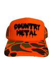 Country Metal Trucker - Blaze Orange Camo