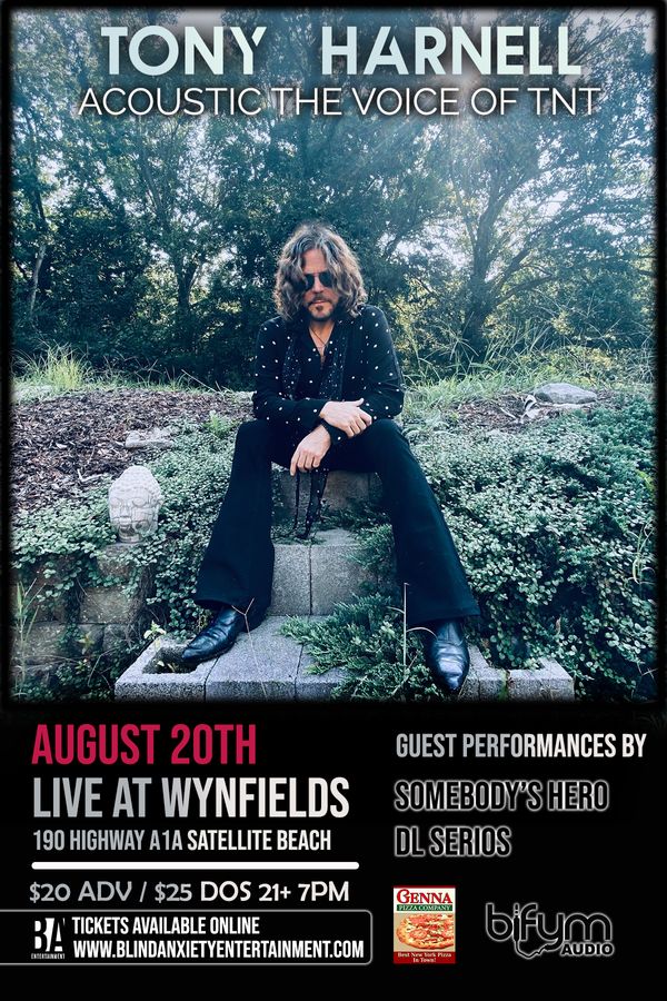 RESCHEDULED TO AUGUST 20TH  at Wynfield's in Satellite Beach! Tickets are on sale below so get them NOW!