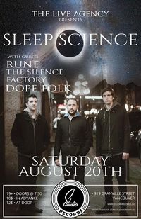 Sleep Science w/ Rune, The Silence Factory, & Dope Folk
