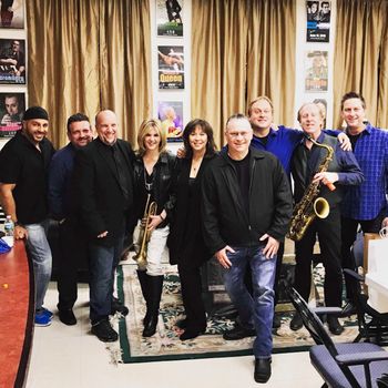 Songs in the Attic at The Landmark on Main Street (L to R) Gary Gonzalez, Ken Cino, David Clark, Cindy Bradley, Bob Blickwede, Mike Leslie, Cliff Lyons, Mike Jewell
