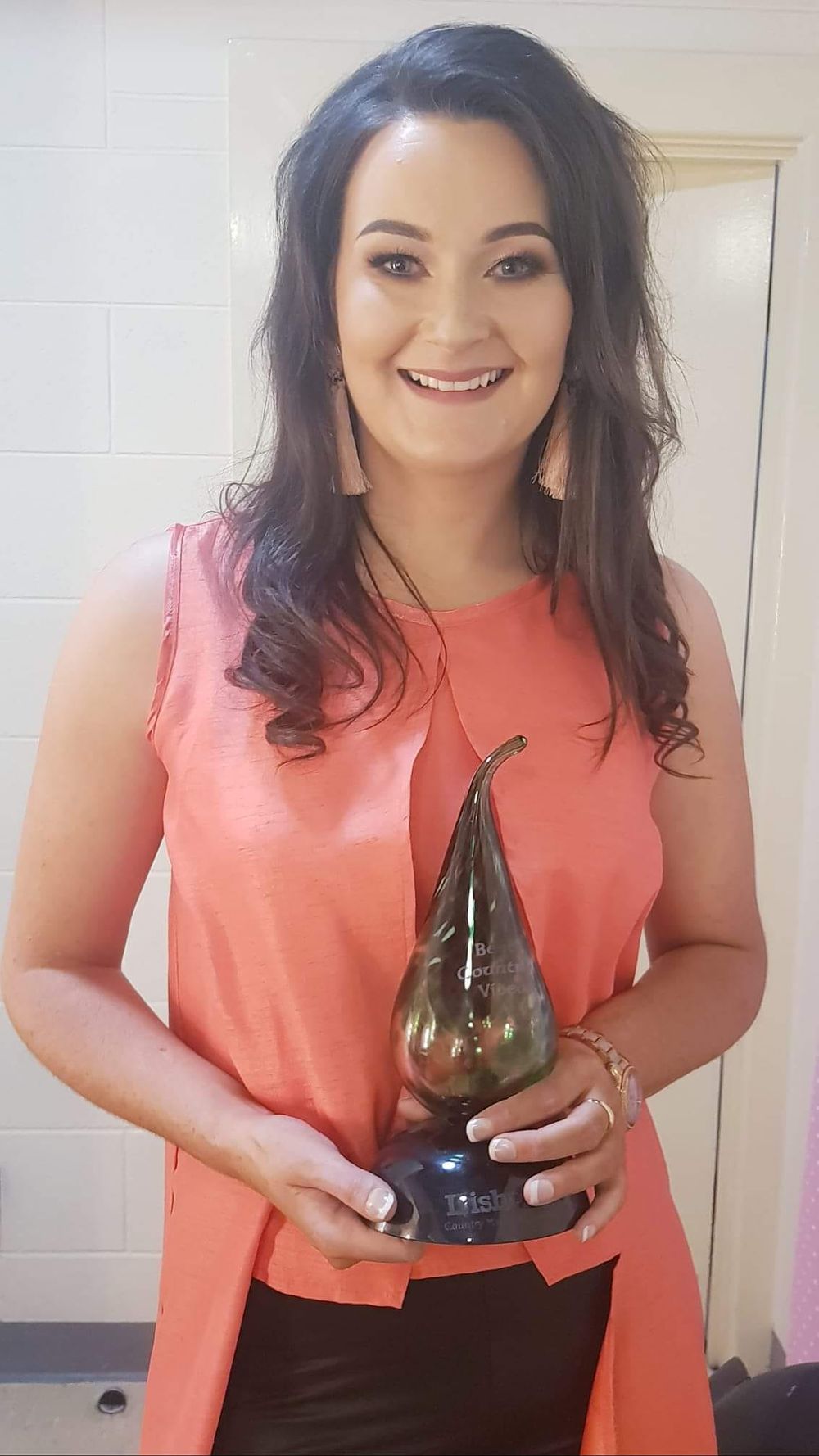Olivia was honoured to win the prize Best Country Video for 'Leaving Tipperary' at the Irish Post Country Music Awards.