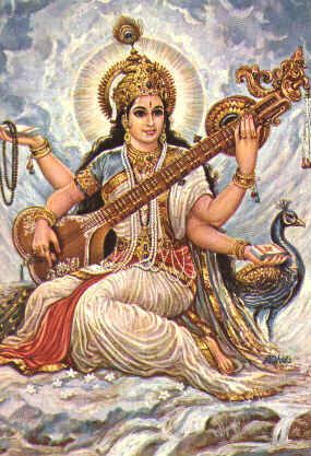 Sarawati, ma déesse de la musique et de la création.
