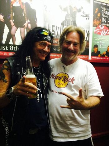 Keith Lenn backstage with Randy Rand, bassist for Autograph at Bergen PAC on 6-27-14
