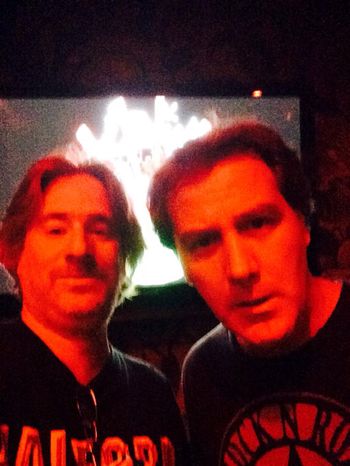 Keith Lenn with Jim Florentine, co-host of That Metal Show - this was downstairs at the Gramercy Theater in New York City before Accept and Raven took the stage - it was 9-15-14 - a sold out Monday night show - metal is still alive
