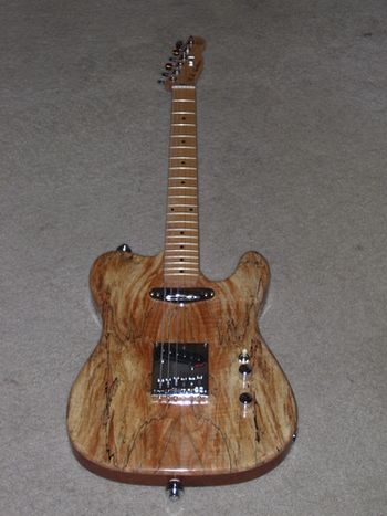 Custom built by Russ Layman of Yorktown, VA. Spalted maple top & mahogany body. Contact Russ at russ820@cox.net
