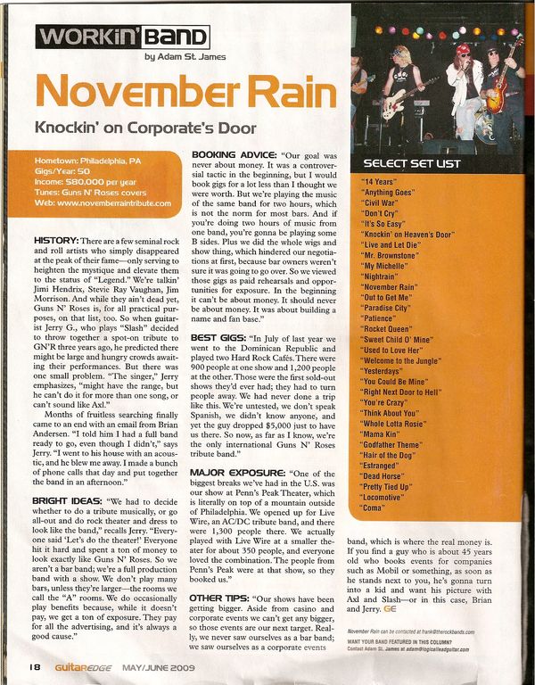 November Rain - The Ultimate Guns N' Roses Tribute Band