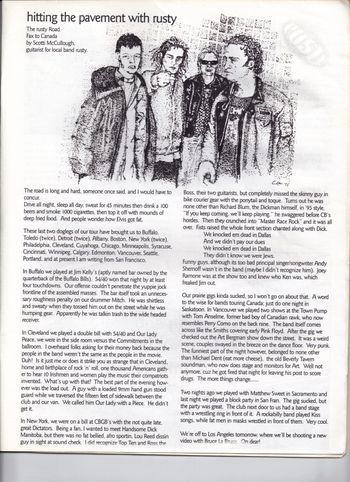 Tour diary by Scotty in W.I.P. magazine
