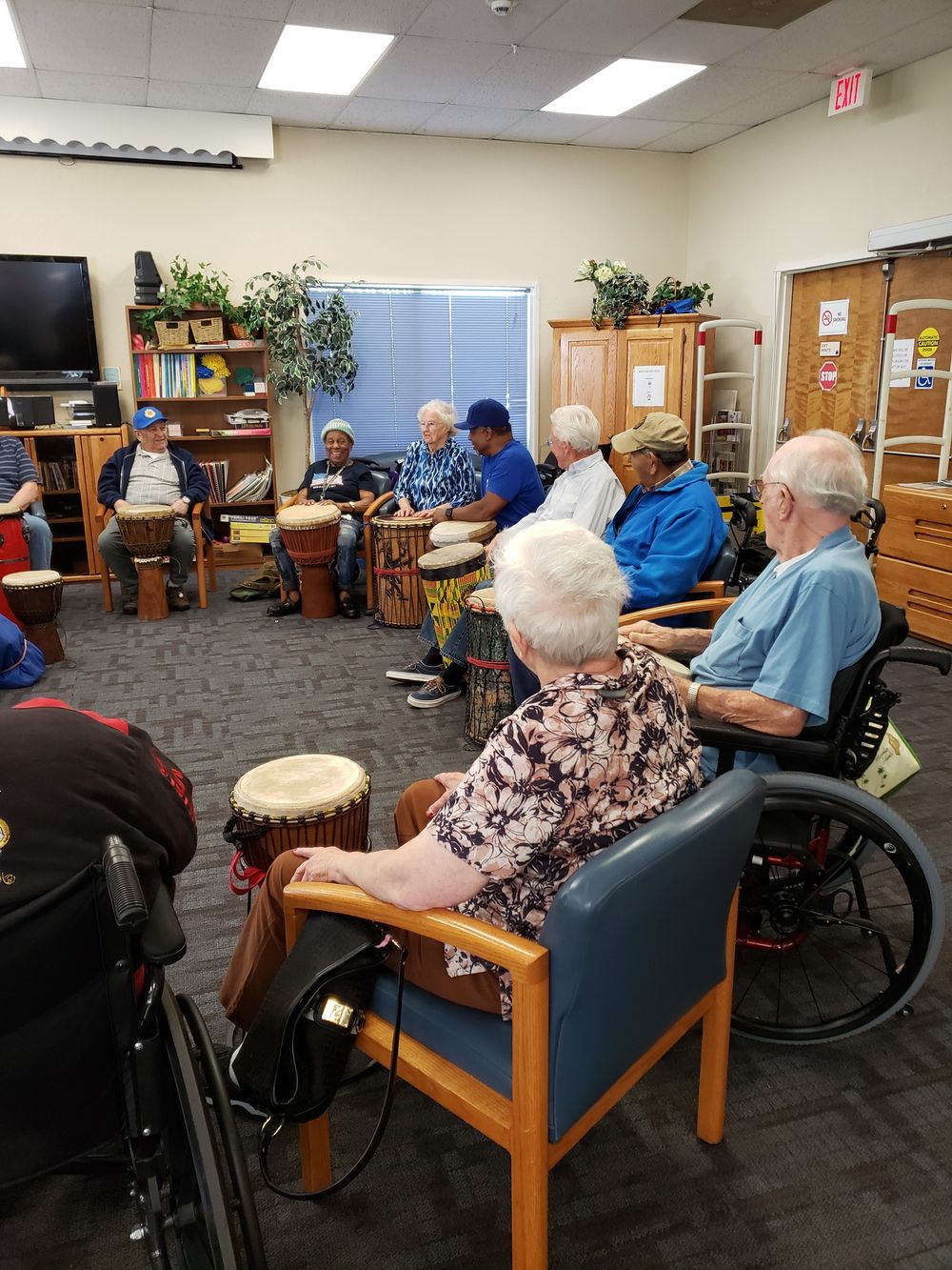 Saratoga Adult Care Center weekly drum circle