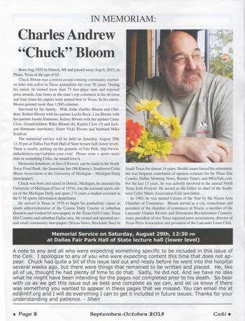 In Memorium, Chuck Bloom, Editor of The Ceili Magazine
