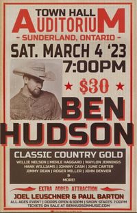 Ben Hudson Live - Classic Country Gold  