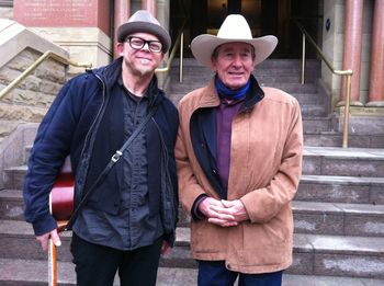 On the steps of Old City Hall in the shadow of greatness, Ian Tyson.
